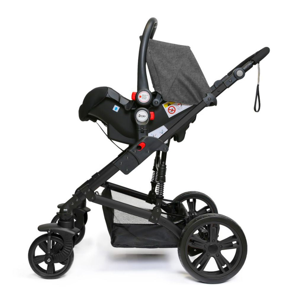 Teknum 3 In 1 Pram Stroller Story-Black + Infant Car Seat Teknum Yallatoys