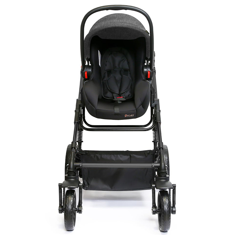 Teknum 3 In 1 Pram Stroller Story - Grey + Infant Car Seat Teknum Yallatoys