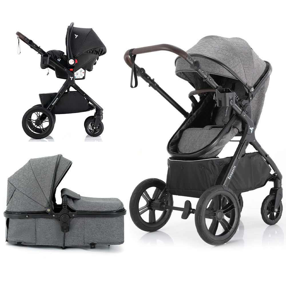 Teknum 3 In 1 Pram Stroller And Infant Car Seat Bundle - Space Grey Teknum Yallatoys