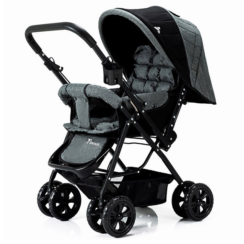 Teknum  Reversible Look At Me Stroller W/T Diaper Bag & Hooks & Changing Pad Grey Teknum Yallatoys