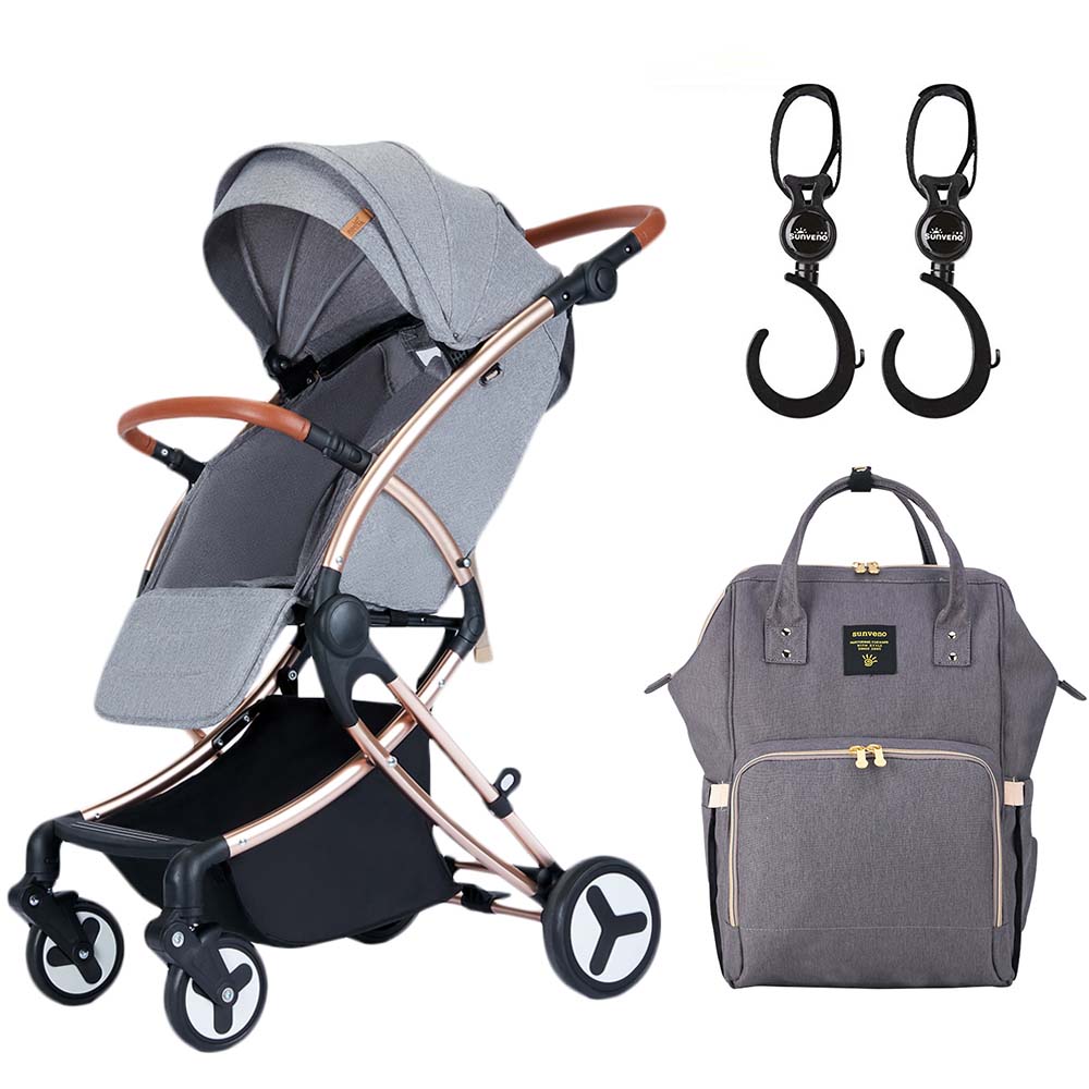 Buy Teknum  Feather Lite  A1 Story Grey + Sunveno Diaper Bag Black & Hooks | Yallatoys.com