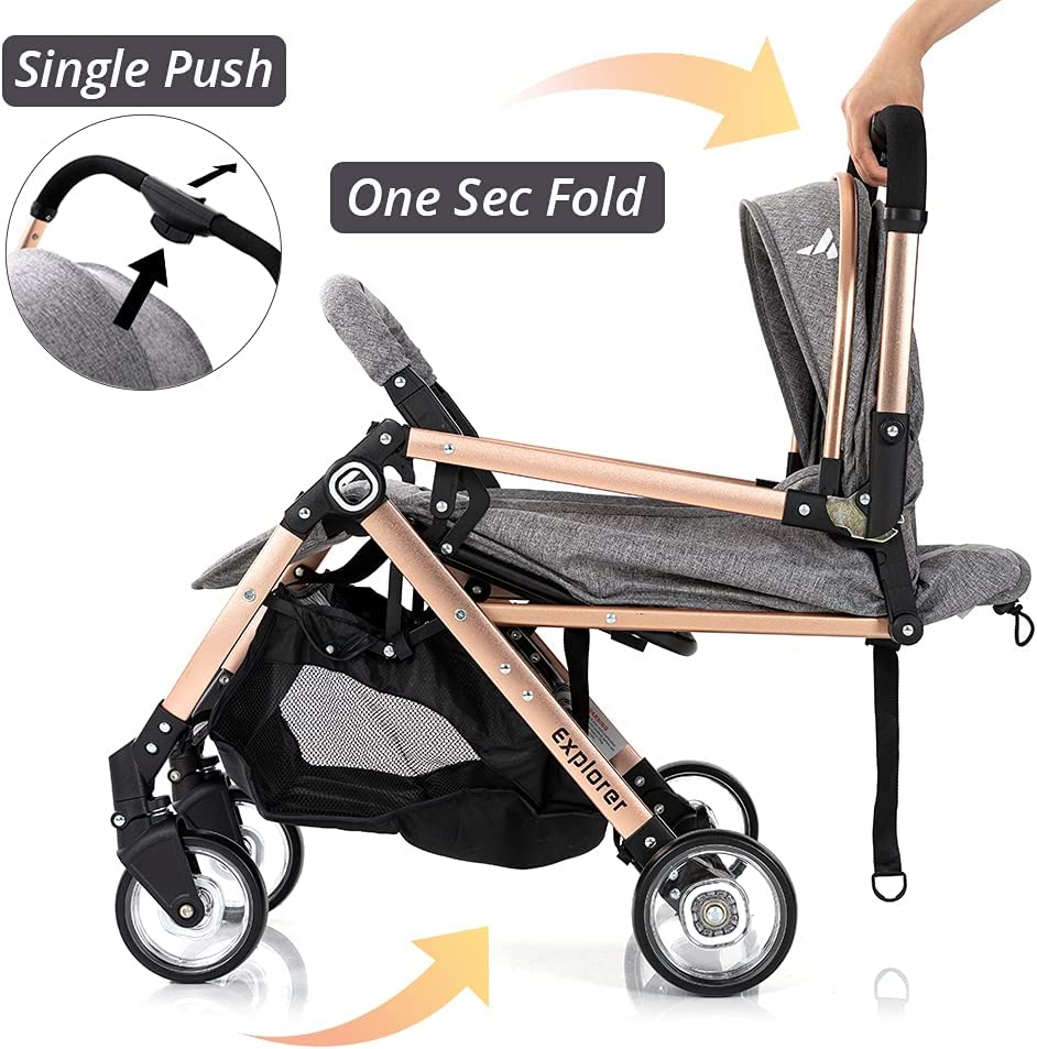 Teknum  Explorer Travel Stroller W/T Diaper Bag & Stroller Hooks Grey Teknum Yallatoys