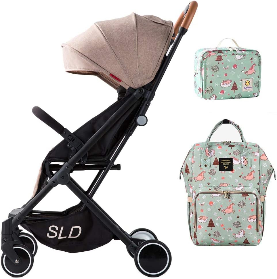 Teknum  Travel Lite Stroller Khaki And  Sunveno Green Dream Diaper Bag And Clutch Combo Teknum Yallatoys