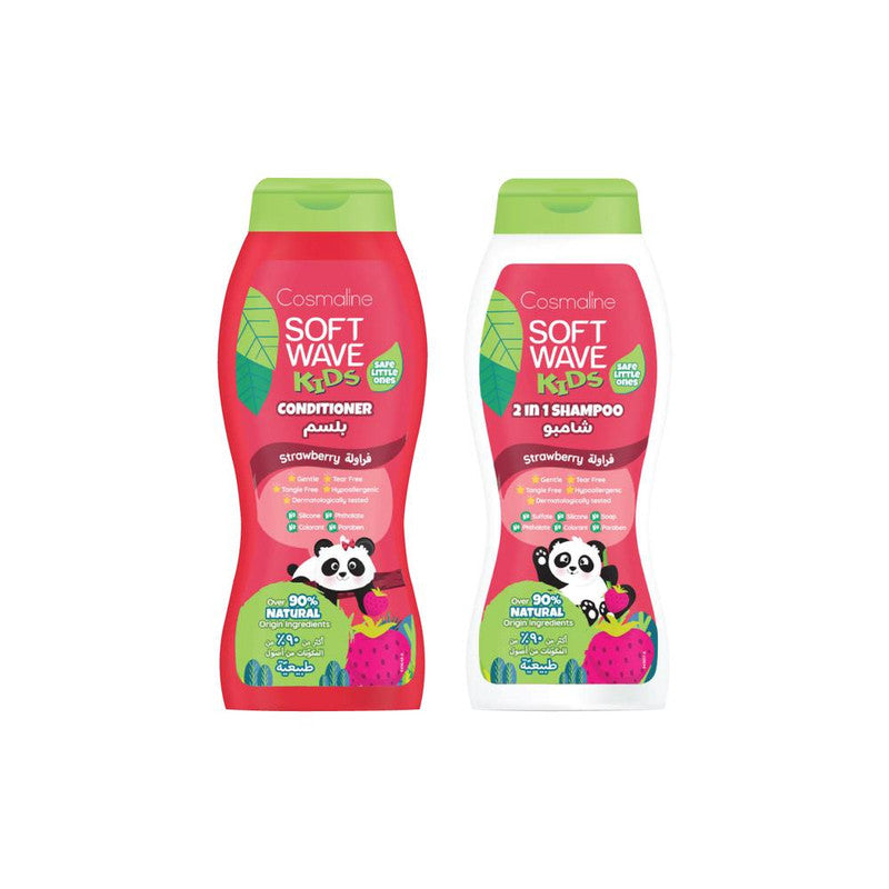 Cosmaline Soft Wave Strawberry Shampoo and Shower Gel 400ml Cosmaline Yallatoys
