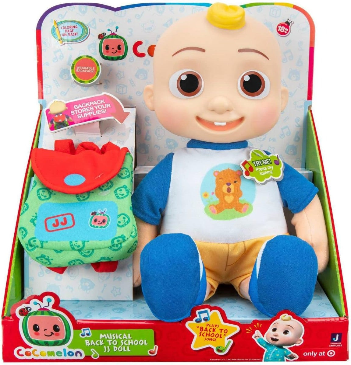 Buy Cocomelon Musical Back To School Jj Doll | Yallatoys.com