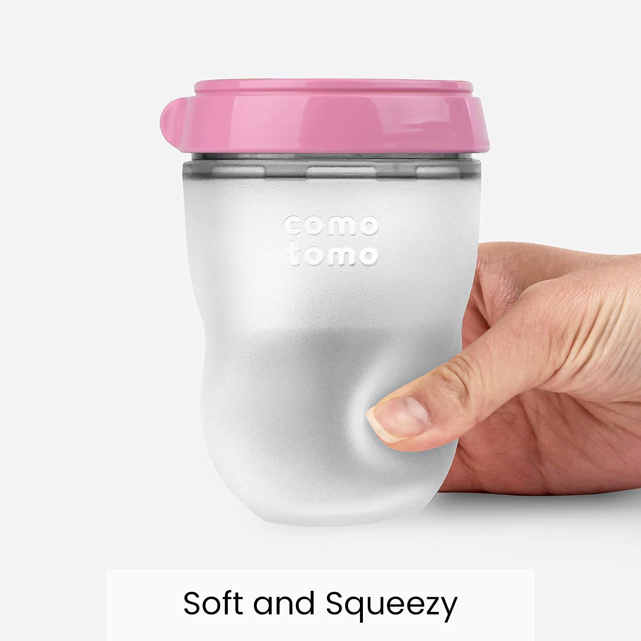 Comotomo  Natural Feel Baby Bottle Single Pack  Pink & White  150 Ml Comotomo Yallatoys