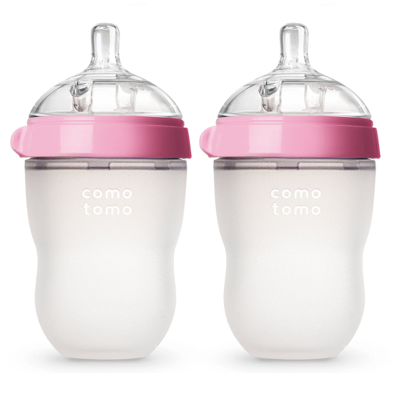 Comotomo  Natural Feel Baby Bottle Double Pack  Pink & White  250 Ml Comotomo Yallatoys