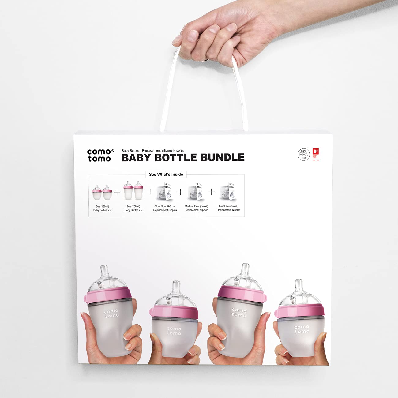 Comotomo  Baby Bottle Bundle Pink Comotomo Yallatoys
