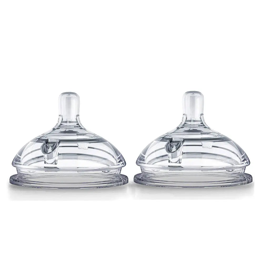 Comotomo  Natural Teat Silicone Nipples Medium Flow  2 Count Pack Transparent Comotomo Yallatoys