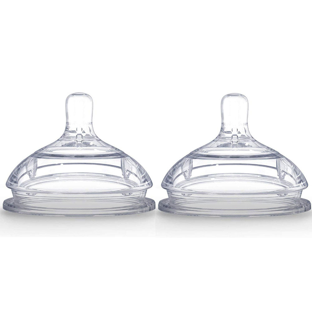 Comotomo  Natural Teat Silicone Nipples Fast Flow  2 Count Pack Transparent Comotomo Yallatoys