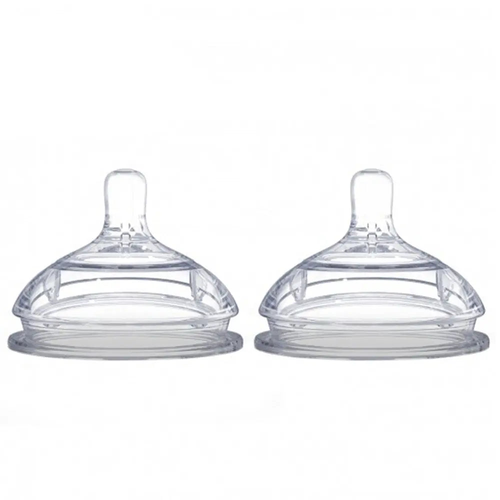 Comotomo  Natural Teat Silicone Nipples Variable Flow  2 Count Pack Transparent Comotomo Yallatoys