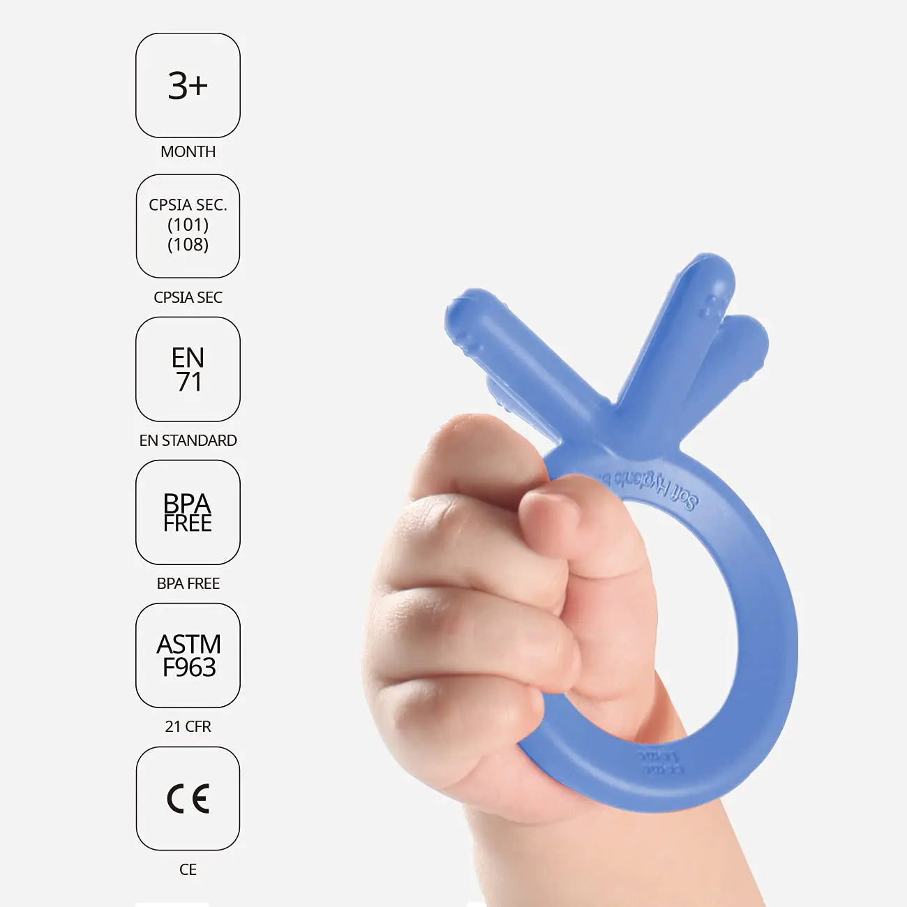 Comotomo  Silicone Baby Teether Blue Comotomo Yallatoys