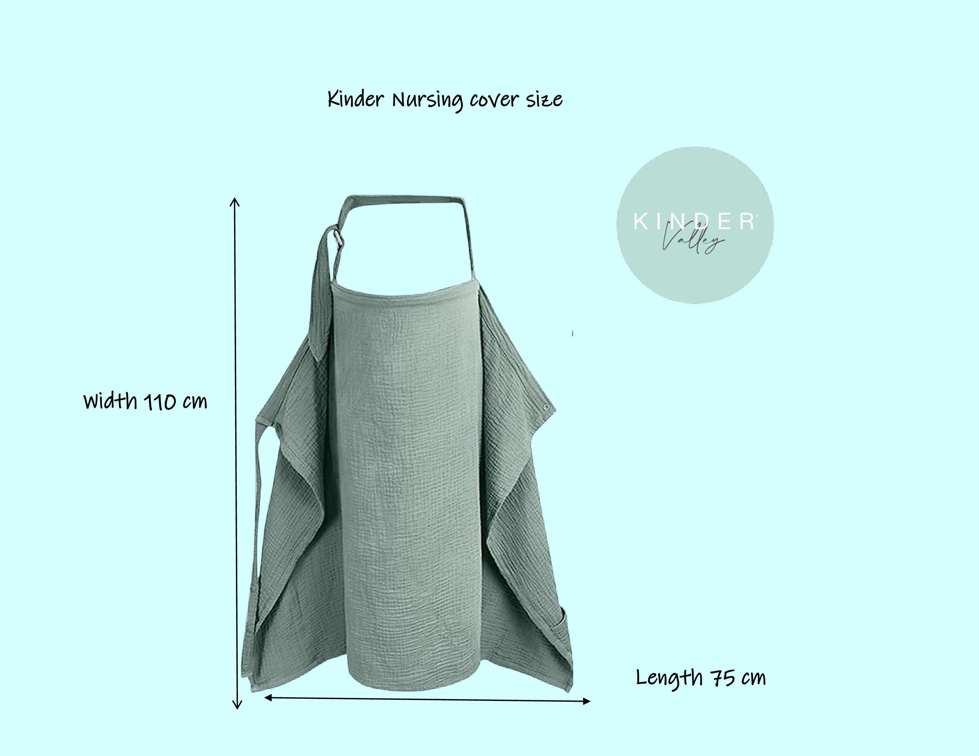 Kinder Valley Aura Breastfeeding Cover Set with Rabbit Ear Cloth Teether Teal Kinder Valley Yallatoys