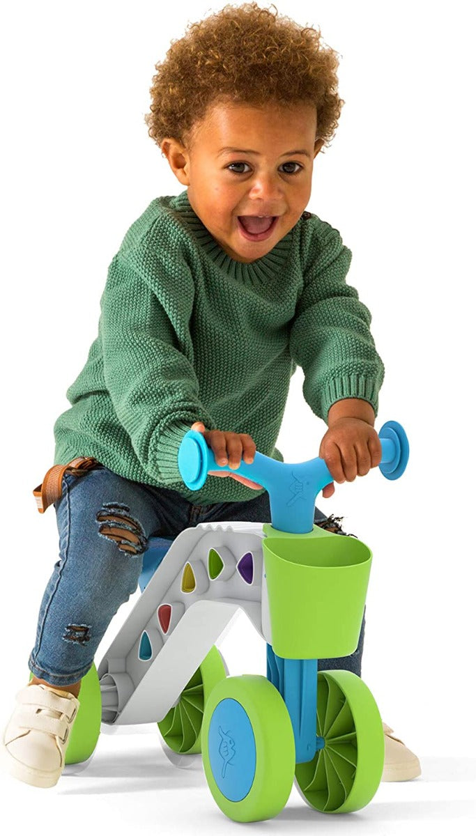 Buy Chillafish 4 Wheel First Ride on with Storage Basket and Playblocks Blue | Yallatoys.com