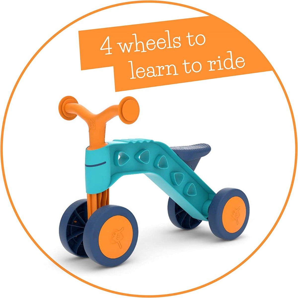 Buy Chillafish 4 Wheel First Ride on with Storage Basket and Playblocks Light Blue Orange | Yallatoys.com