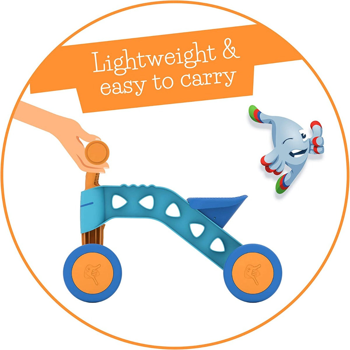 Buy Chillafish 4 Wheel First Ride on with Storage Basket and Playblocks Light Blue Orange | Yallatoys.com