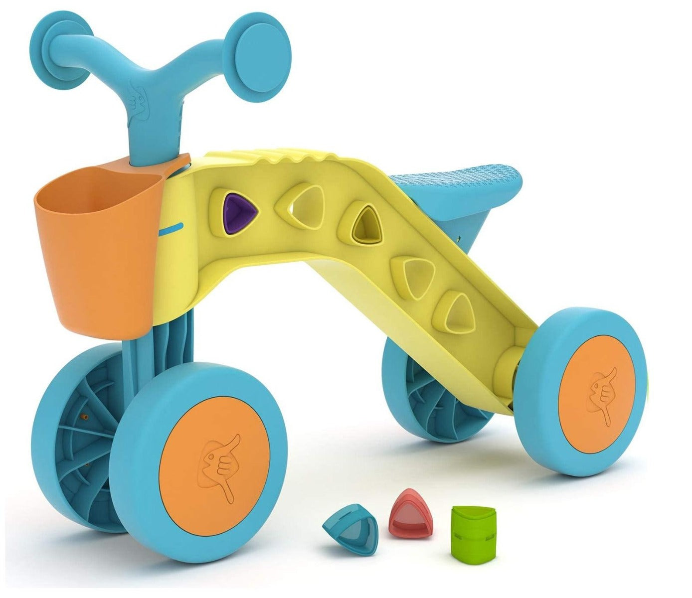 Buy Chillafish 4 Wheel First Ride on with Storage Basket and Playblocks Yello Light Blue | Yallatoys.com