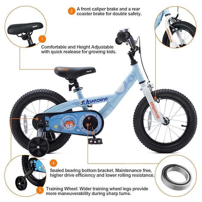 Buy Chipmunk Submarine Bicycle Blue 14inch | Yallatoys.com