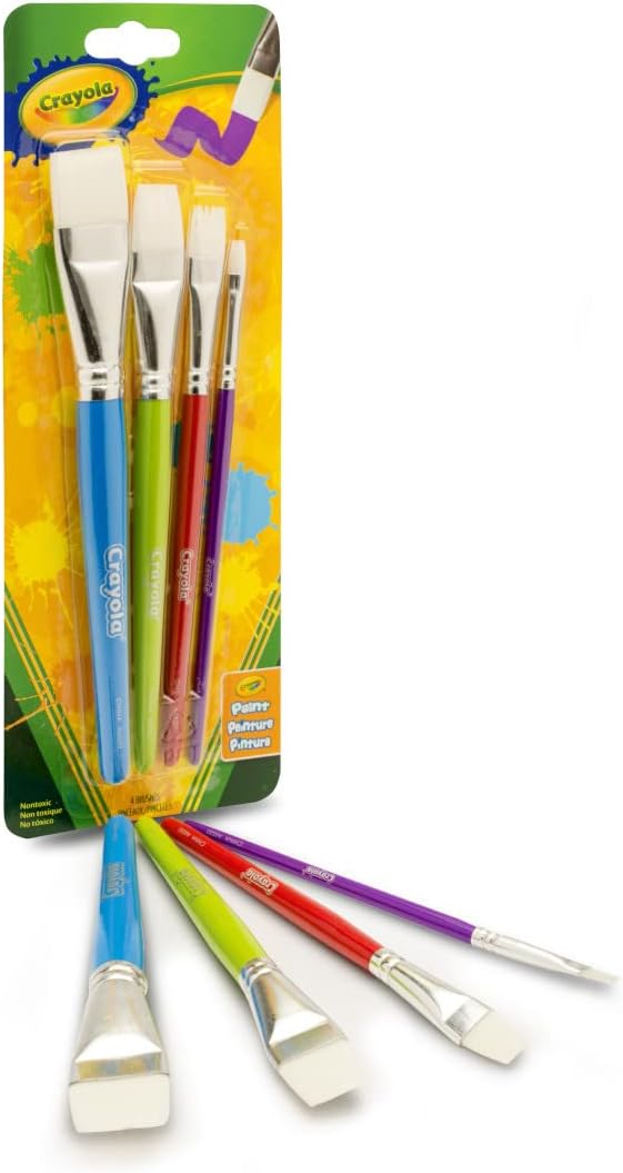 Buy Crayola Large Flat 4 Paint Brushes | Yallatoys.com