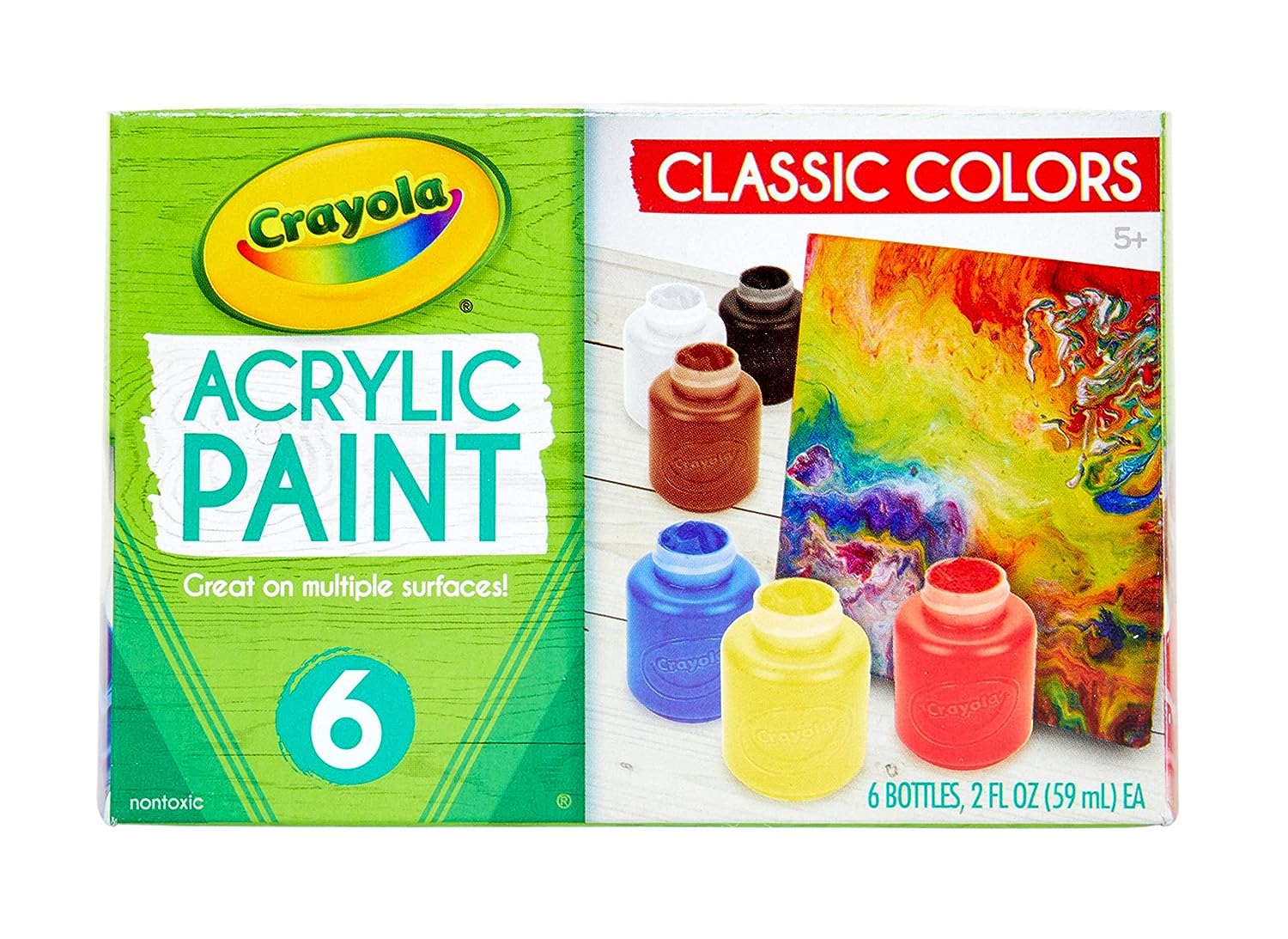 Buy Crayola 6 Acrylic Paint 2oz DIY Crafts Set | Yallatoys.com