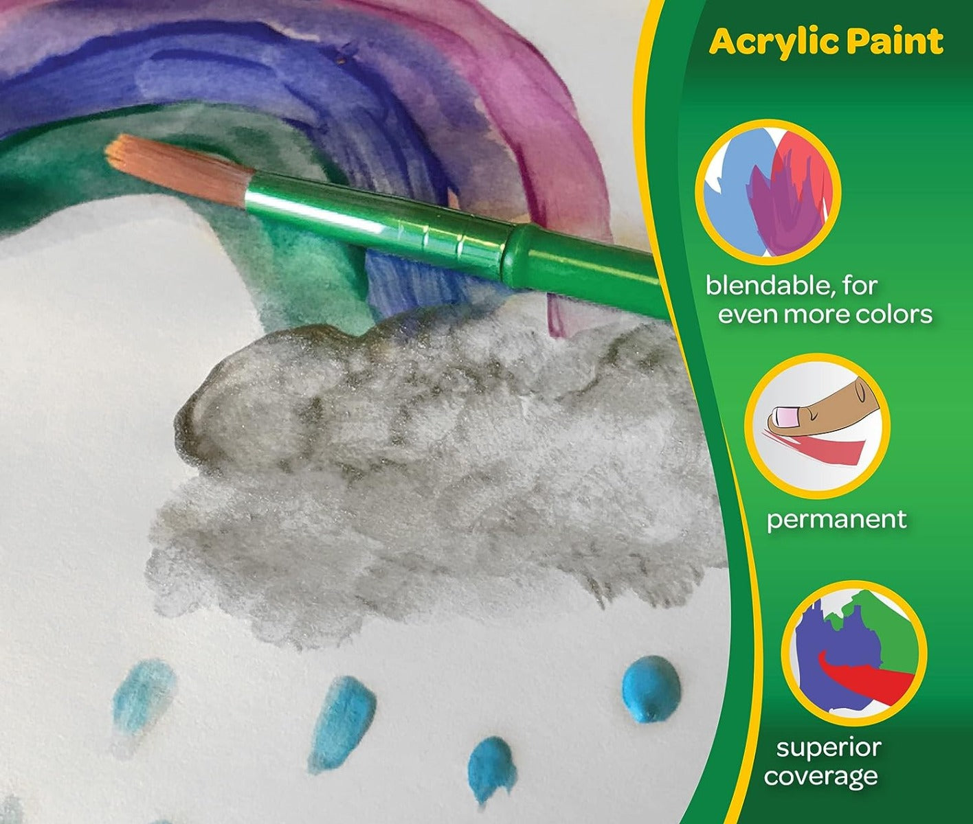 Buy Crayola 6 Acrylic Paint 2oz DIY Crafts Set | Yallatoys.com