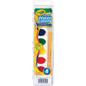 Buy Crayola 8 Washable Watercolors Set with Plastic Handled Brush | Yallatoys.com