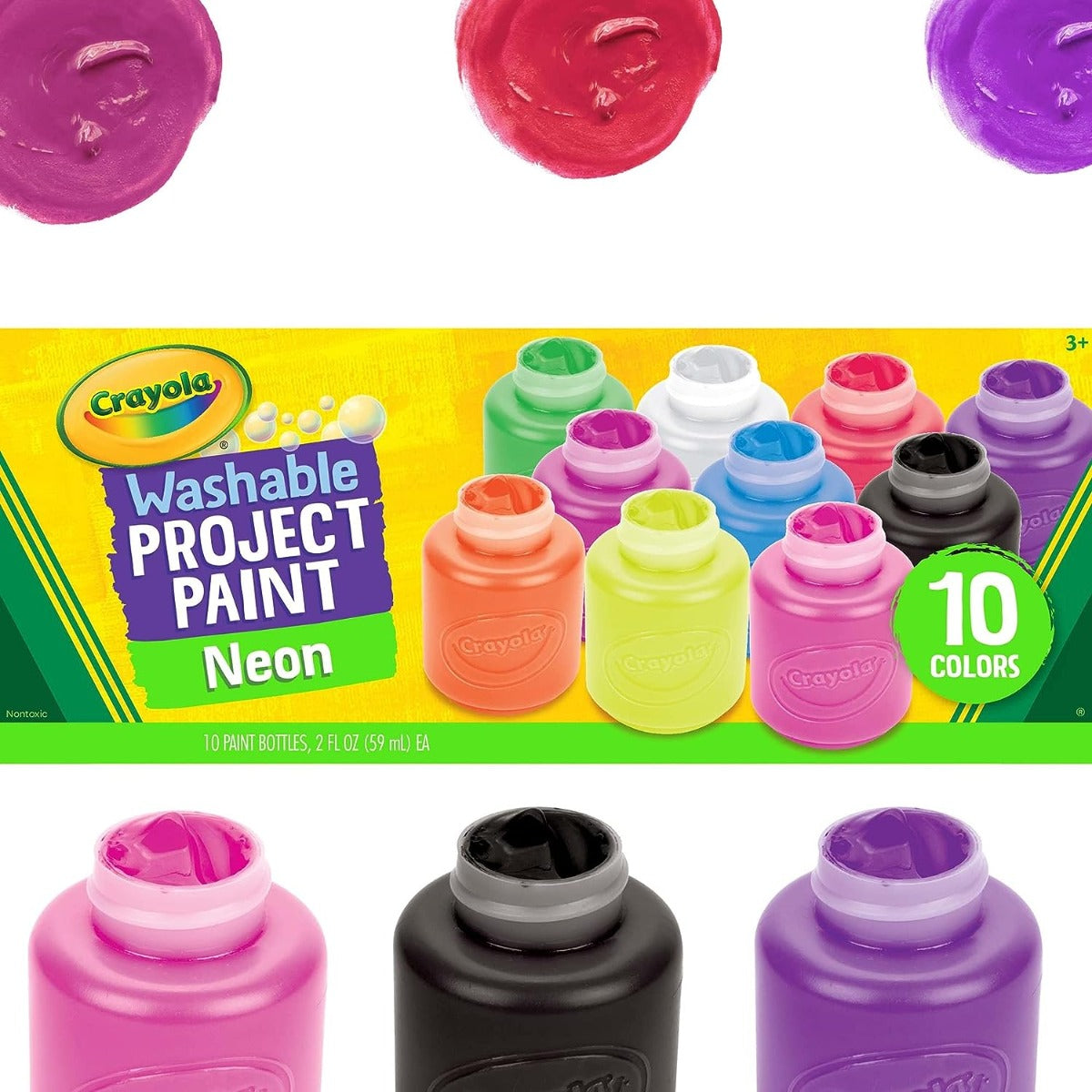 Buy Crayola 2oz 10 Neon Paint Set | Yallatoys.com