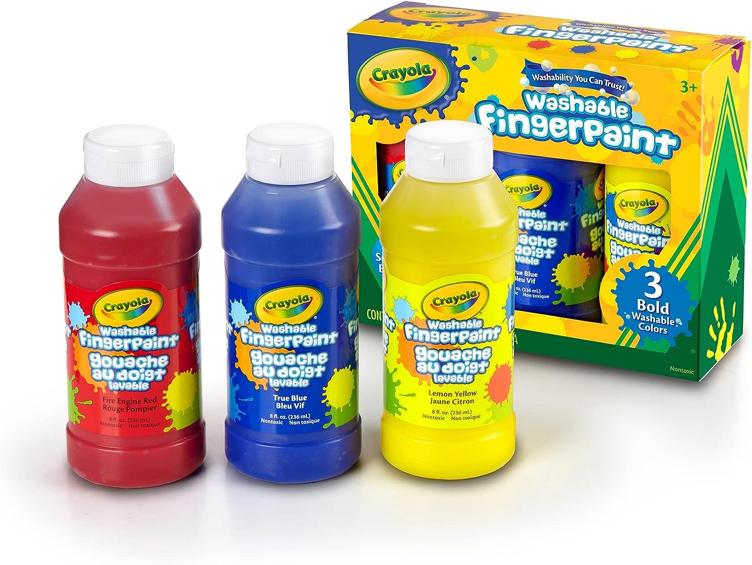 Buy Crayola 8 Ounce 3 Washable Fingerpaint | Yallatoys.com