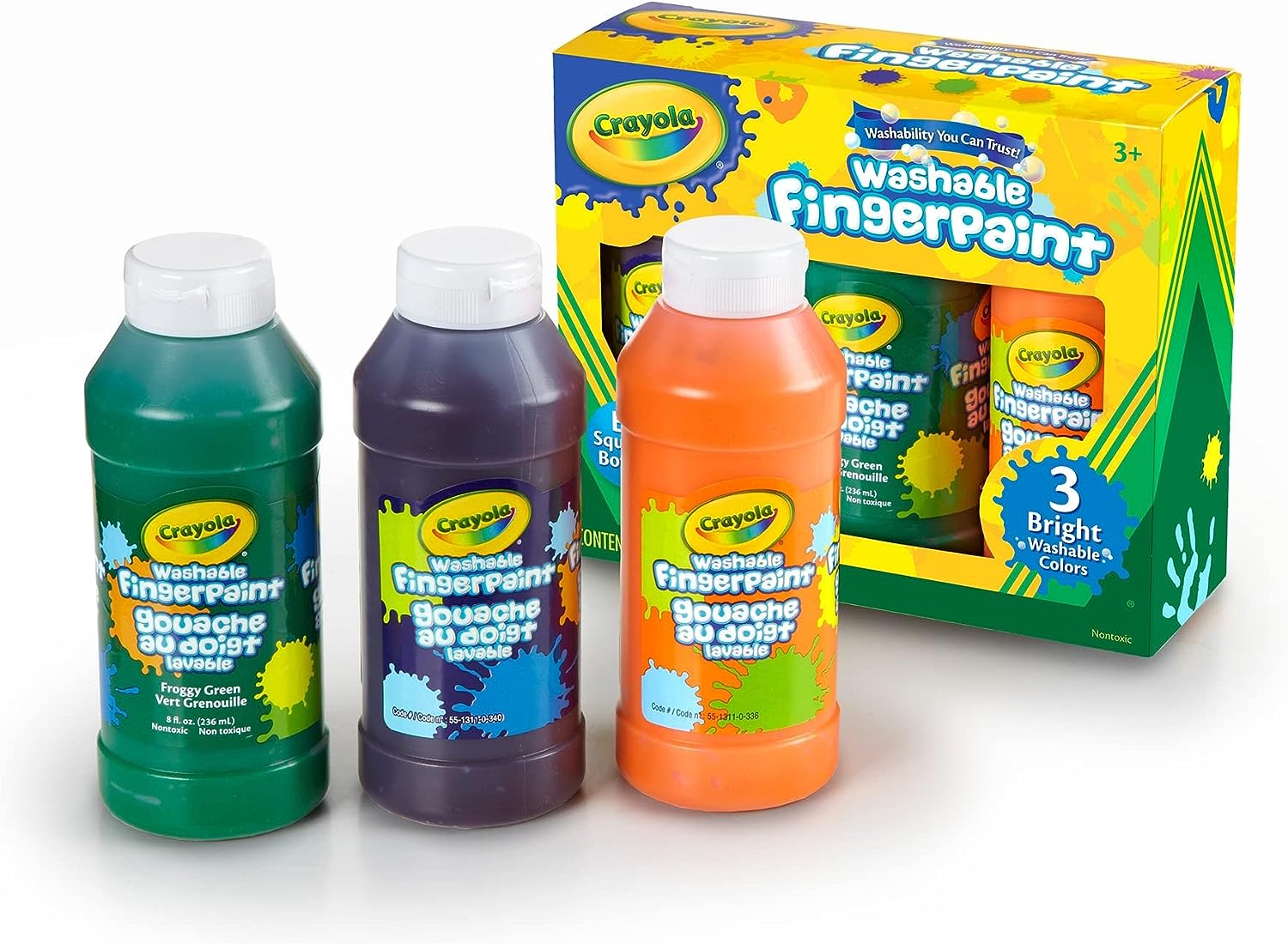 Buy Crayola 8 Ounce 3 Washable Fingerpaint Bright Colors | Yallatoys.com