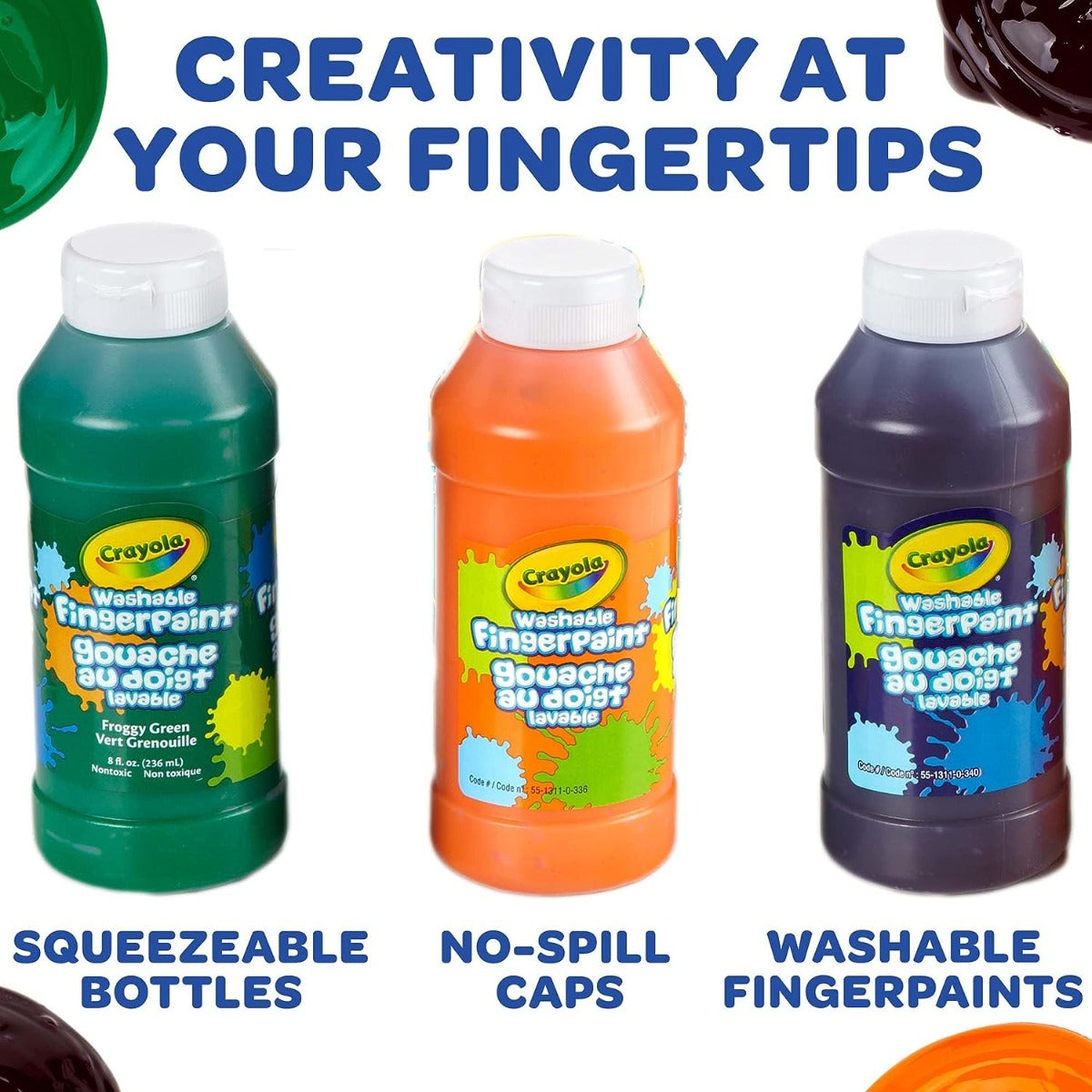 Buy Crayola 8 Ounce 3 Washable Fingerpaint Bright Colors | Yallatoys.com