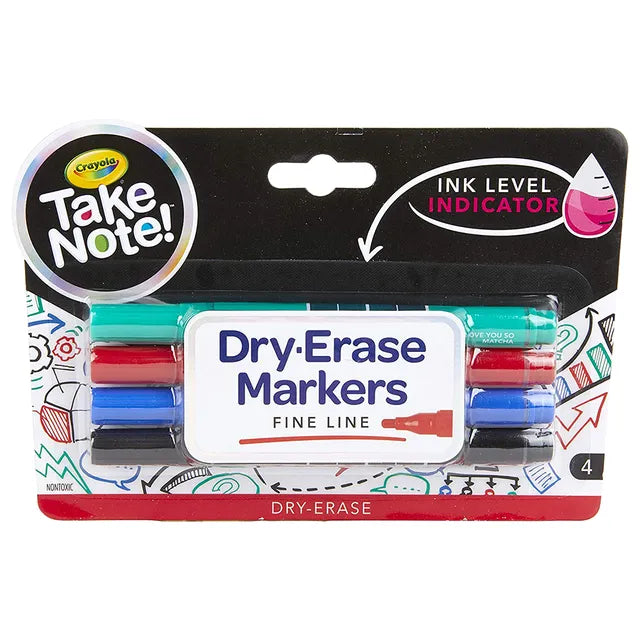 Buy Crayola Low Odor Dry Erase Markers Fine Tip Pack of 4 | Yallatoys.com