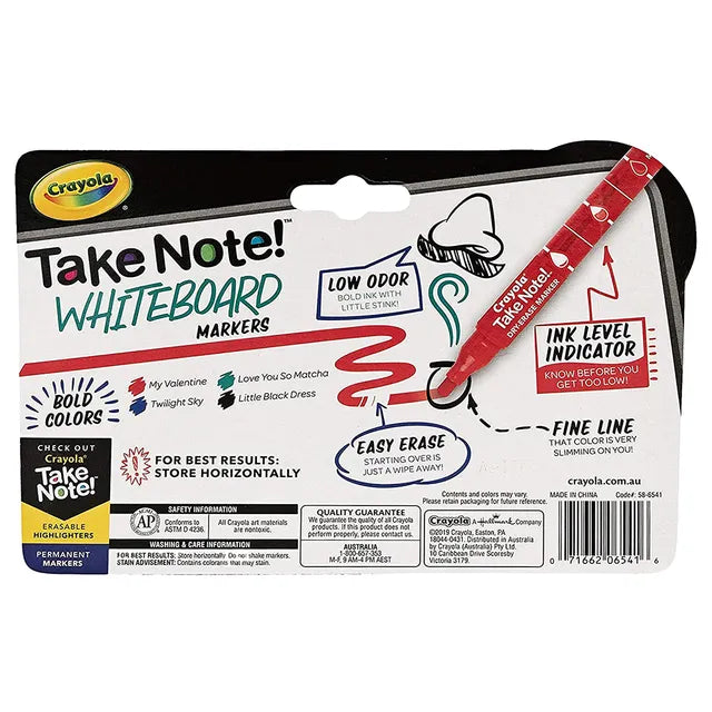 Buy Crayola Low Odor Dry Erase Markers Fine Tip Pack of 4 | Yallatoys.com