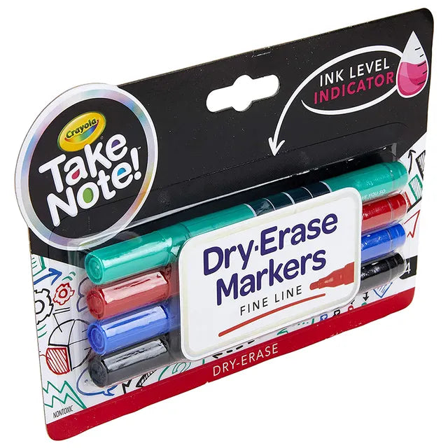 Buy Crayola Low Odor Dry Erase Markers Fine Tip Pack of 4 | Yallatoys.com