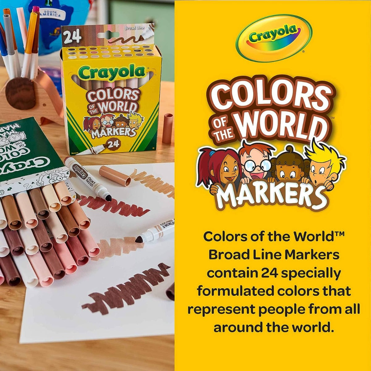 Buy Crayola Colors Of The World Washable Markers 24pcs | Yallatoys.com