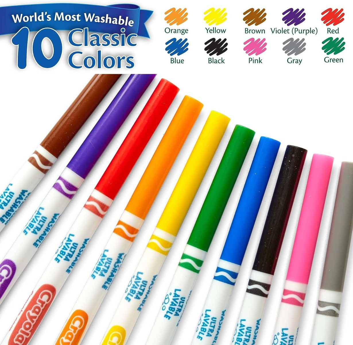 Buy Crayola 10 Ultra Clean Washable Markers | Yallatoys.com