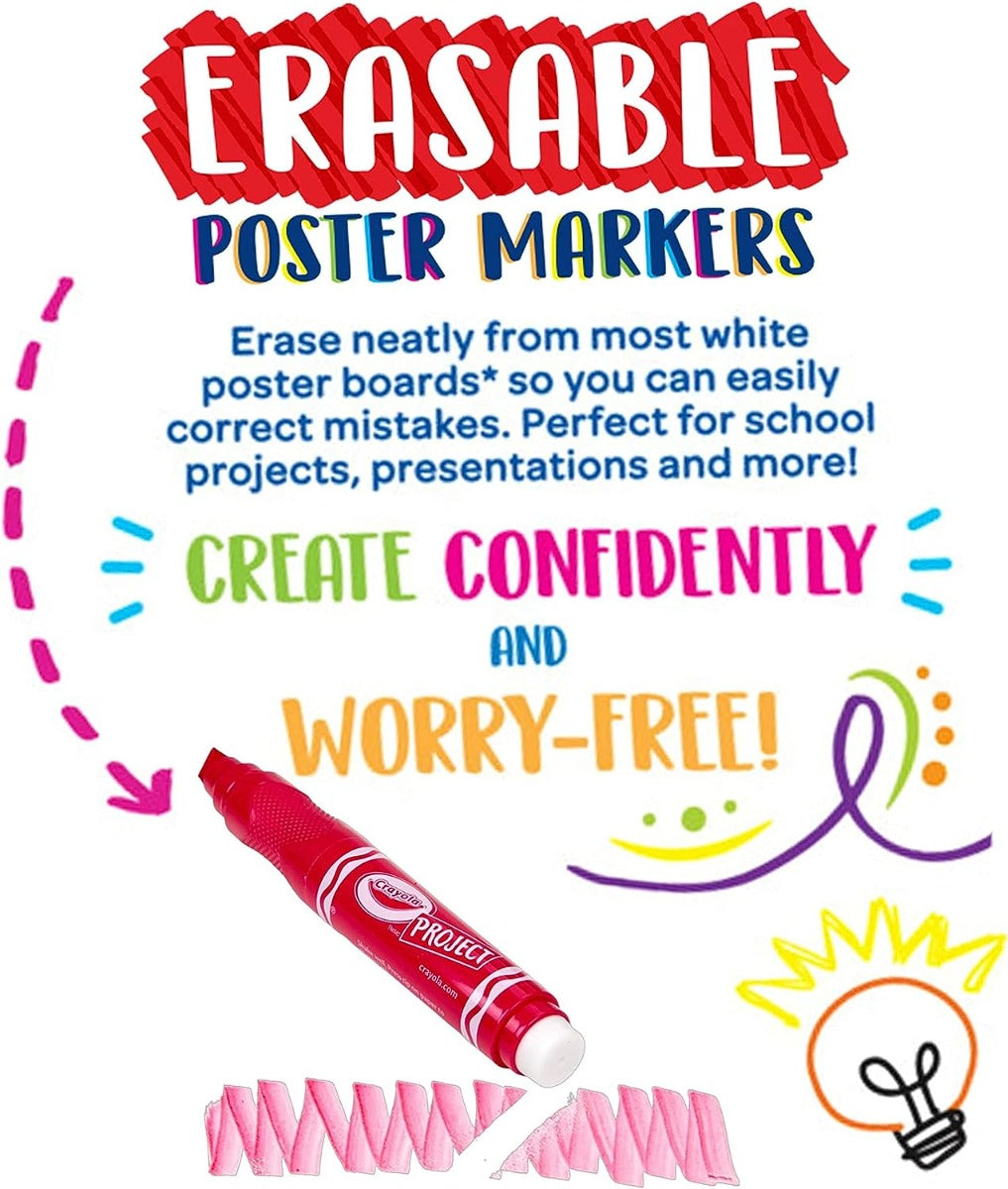 Buy Crayola 6 Erasable Poster Markers | Yallatoys.com