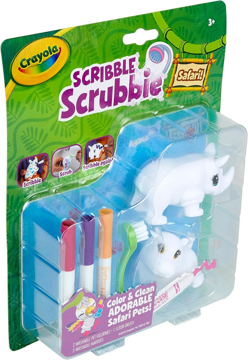 Buy Crayola Scribble Scrubbie Safari Animals Rhino and Hippo Color Kit | Yallatoys.com