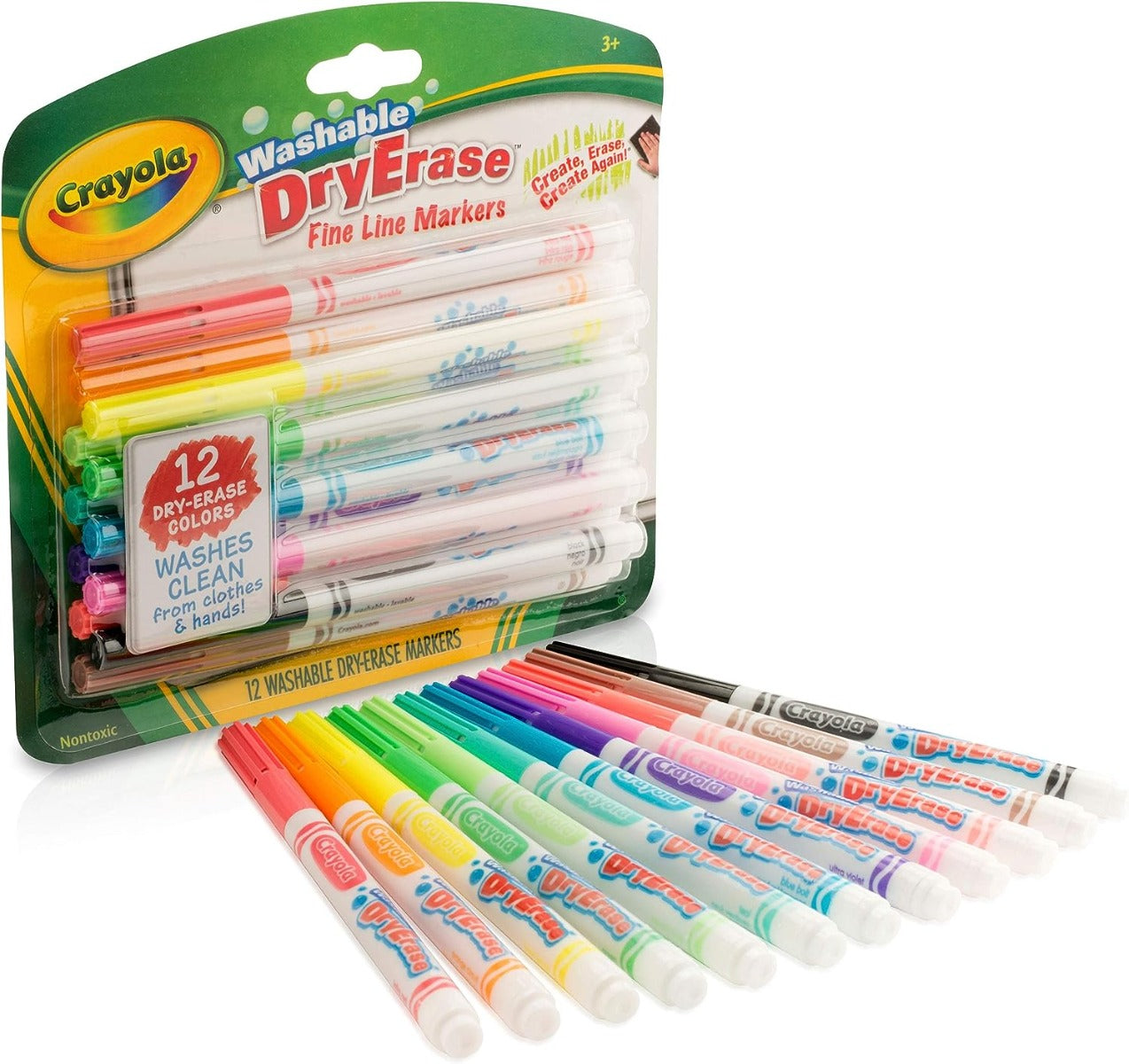 Buy Crayola Washable Dry Erase Fine Line Markers 12 Classic Colors | Yallatoys.com