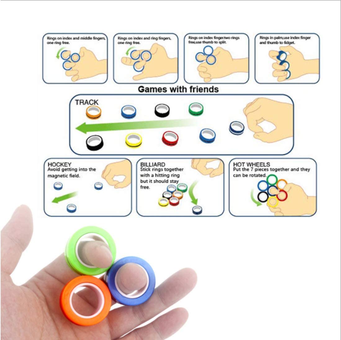 Buy Power Joy Sensory Toy Magnetic Rings 3pc | Yallatoys.com