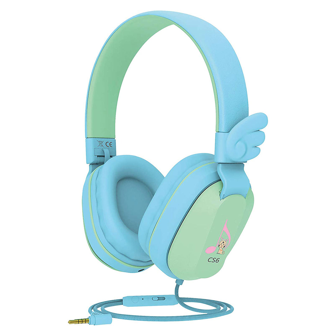 Buy Riwbox Kids Hedphones Foldable Stereo Headphones Over Ear Corded Headset Blue Green | Yallatoys.com