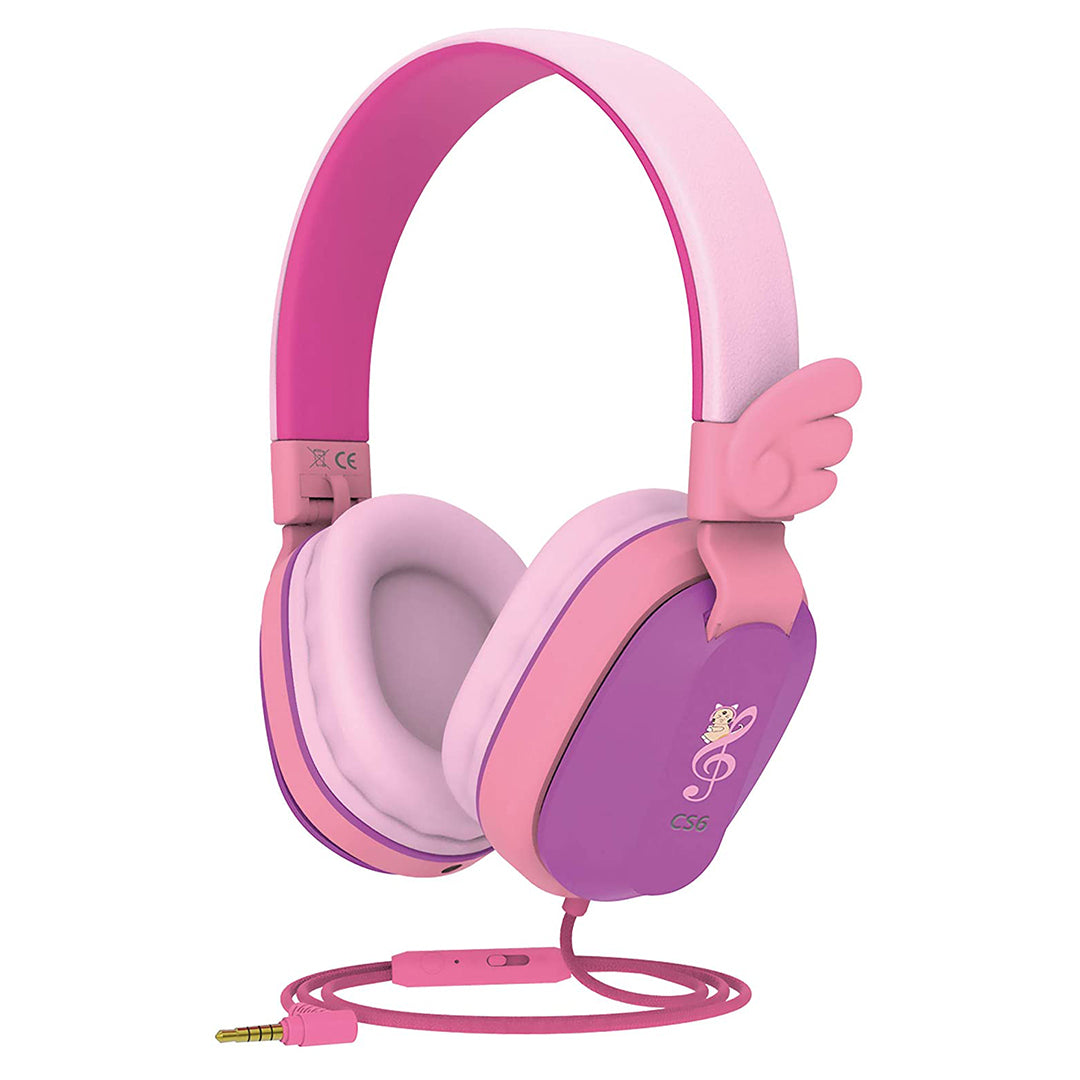 Buy Riwbox Kids Hedphones Foldable Stereo Headphones Over Ear Corded Headset Purple Pink | Yallatoys.com