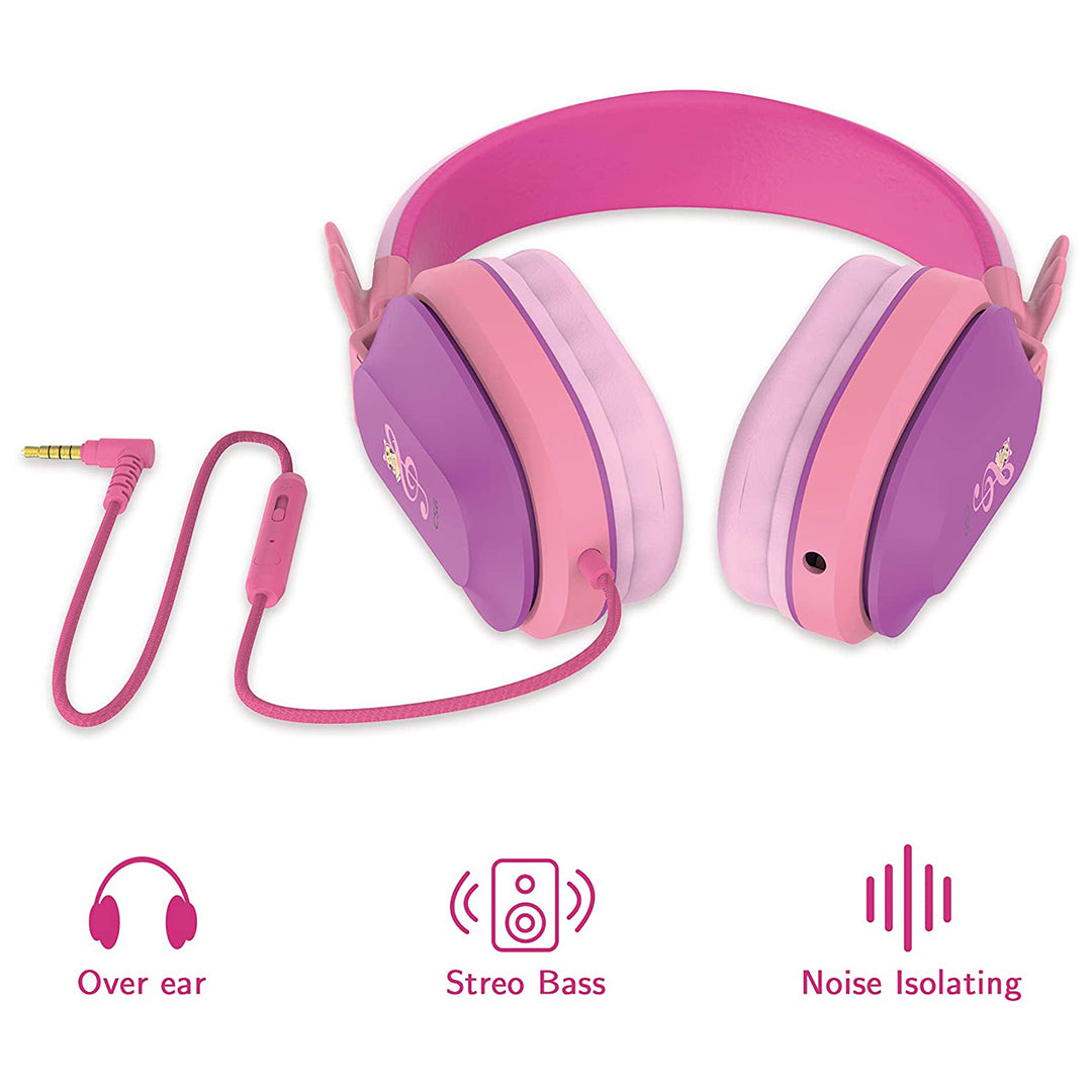 Buy Riwbox Kids Hedphones Foldable Stereo Headphones Over Ear Corded Headset Purple Pink | Yallatoys.com