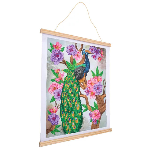 Buy Crystal Art Scroll Peacock Peony | Yallatoys.com
