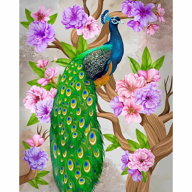 Buy Crystal Art Scroll Peacock Peony | Yallatoys.com