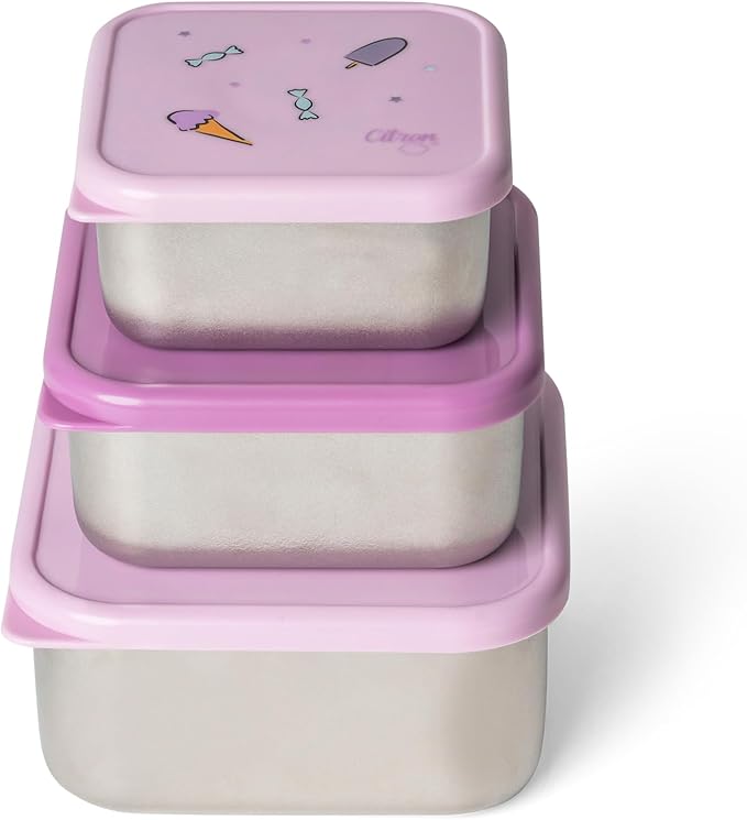 Buy Citron Stainless Steel Stackable Lunch Box Stormy Unicorn 3pcs | Yallatoys.com
