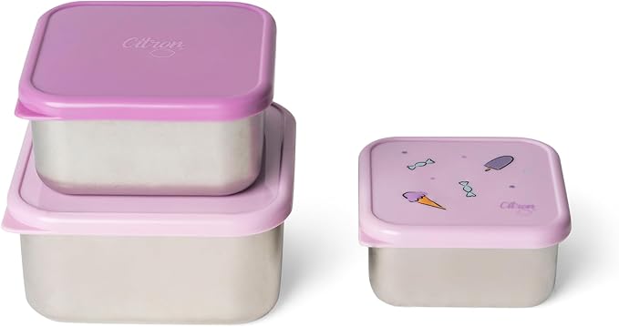 Buy Citron Stainless Steel Stackable Lunch Box Stormy Unicorn 3pcs | Yallatoys.com