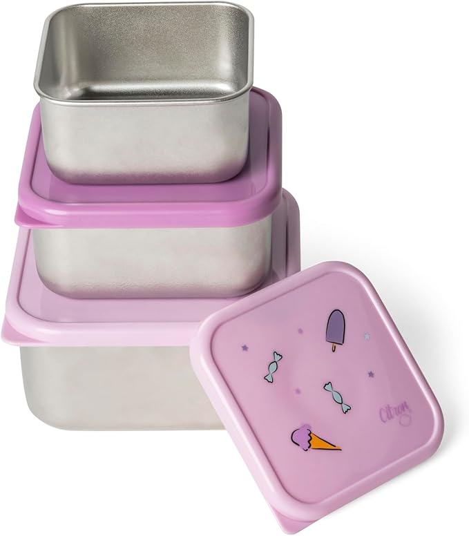 Buy Citron Stainless Steel Stackable Lunch Box Stormy Unicorn 3pcs | Yallatoys.com