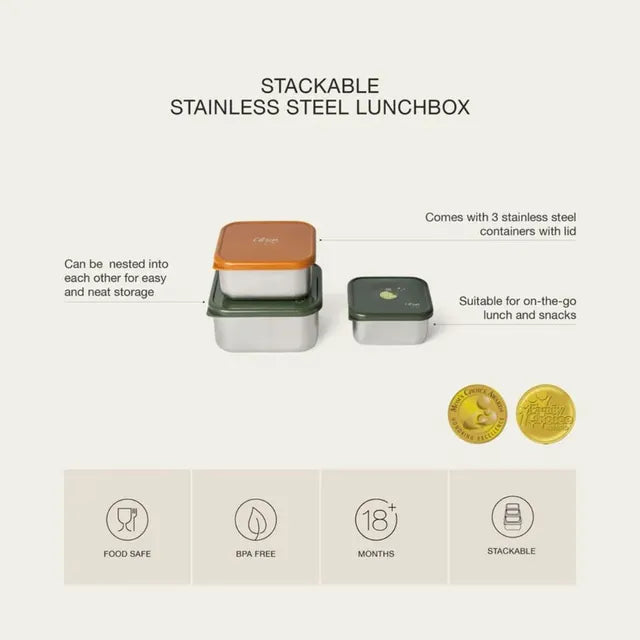 Buy Citron Ballerina Stainless Steel Stackable Lunchbox | Yallatoys.com