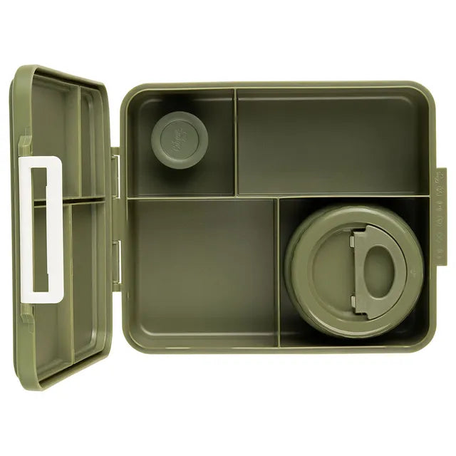 Buy Citron Grand Lunchbox with 4 Compartments And 1 Food Jar Olive Green | Yallatoys.com