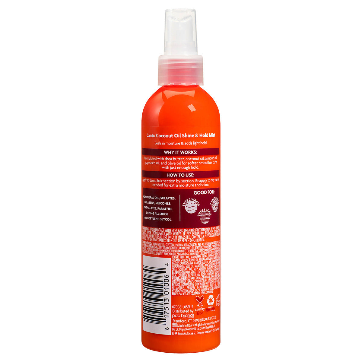 Cantu Coconut Oil Shine & Hold Mist with Shea Butter for Natural Hair 237ml Cantu Yallatoys